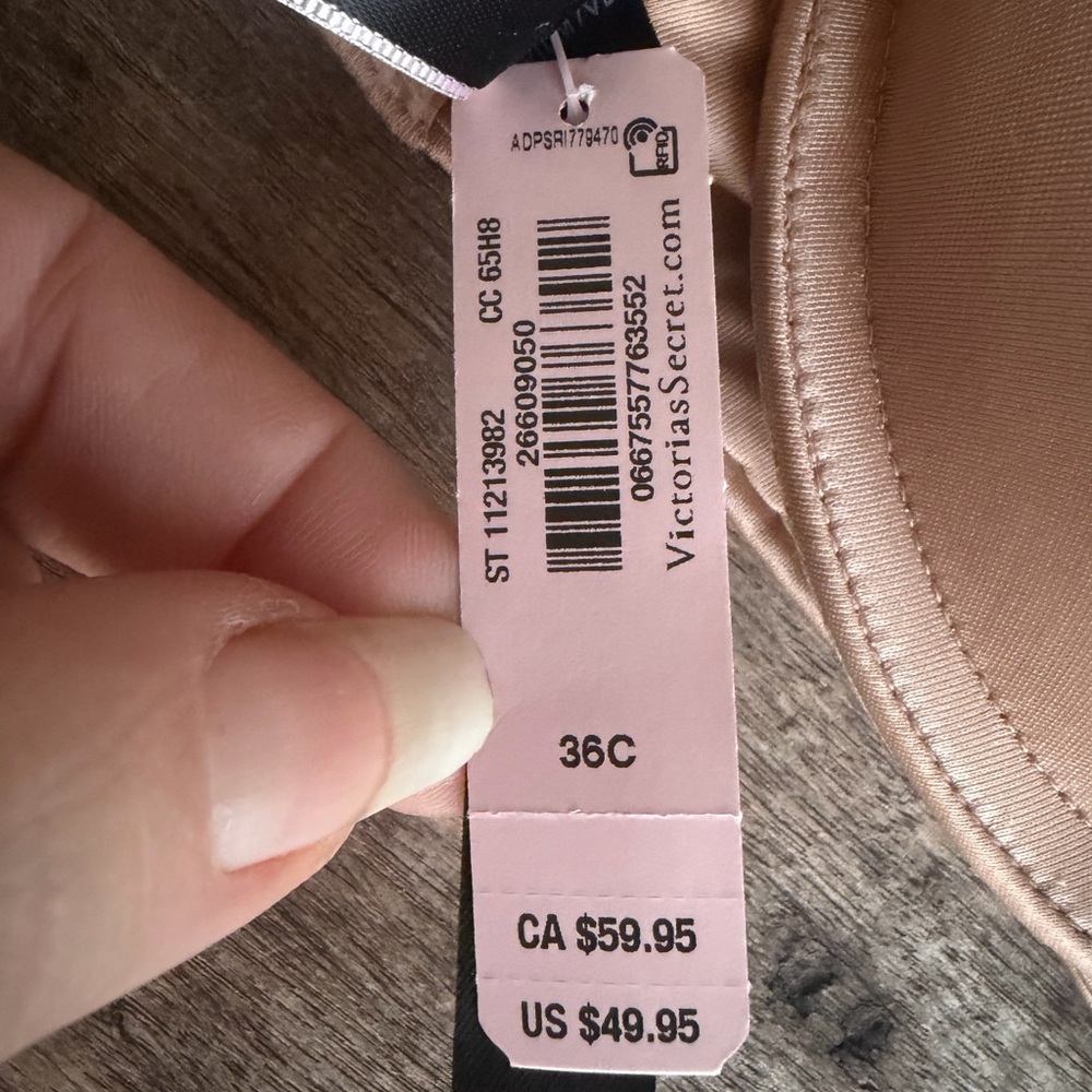 NWT Victorias Secret Bombshell Add 2 Cups Padded Push Up Bra 36C Smooth Praline - Picture 5 of 15